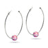 Nébuleuse Rose | Argent | Boucles d'oreilles créoles verre galaxie